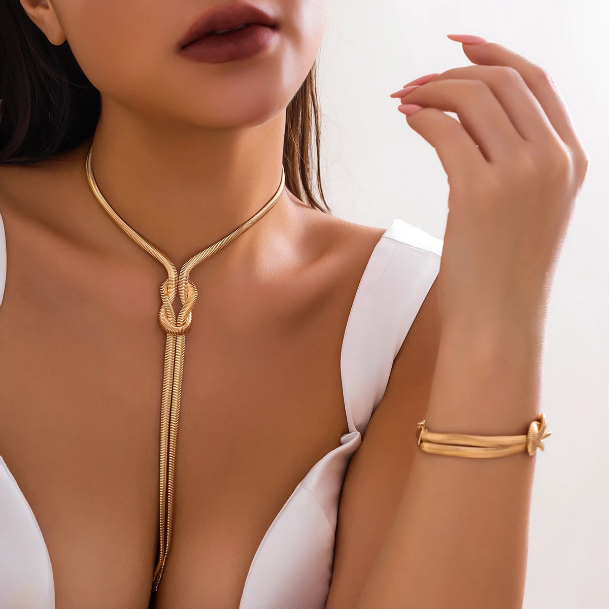 Snake Twisted Chain Necklace Bracelet