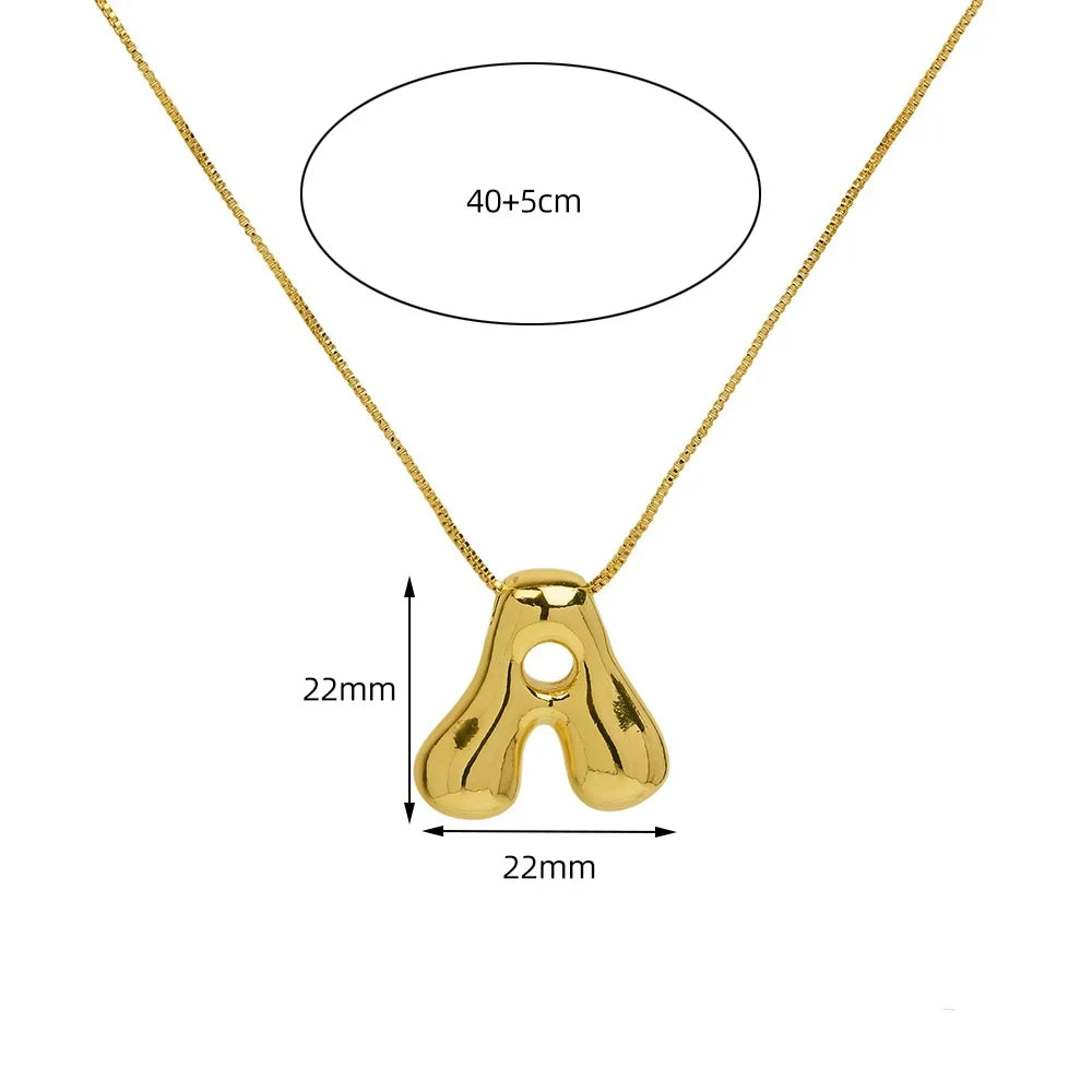 Bubble Letter Pendant Necklaces