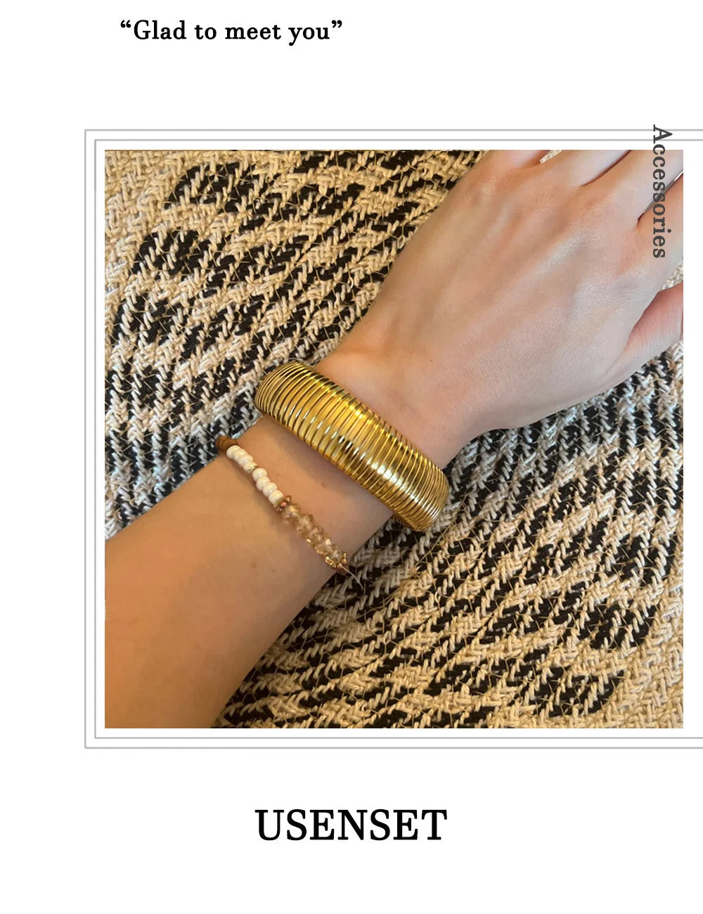 304L Stainless Steel Elastic Bracelet Women 18k Gold Plated Charm Punk Wide Chunky Metal Spiral Bangle pulseras Waterproof