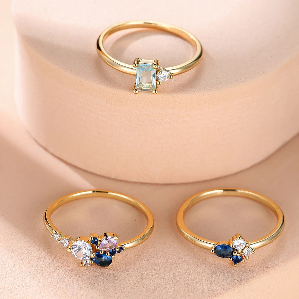 Luxury Blue Purple White Zircon