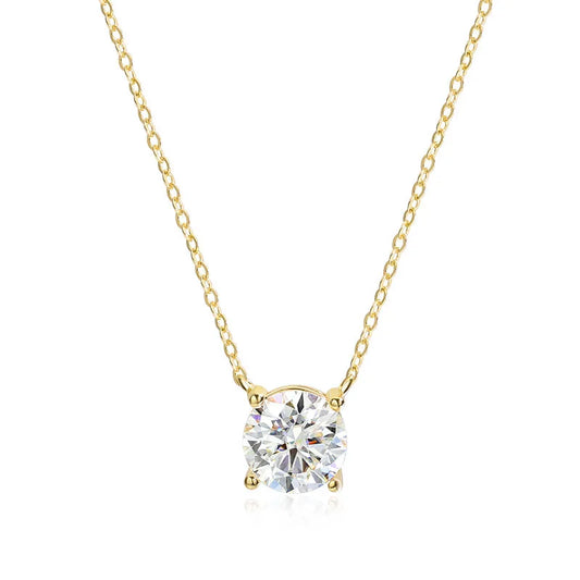 Rose Gold Color Moissanite Necklace Silver 925