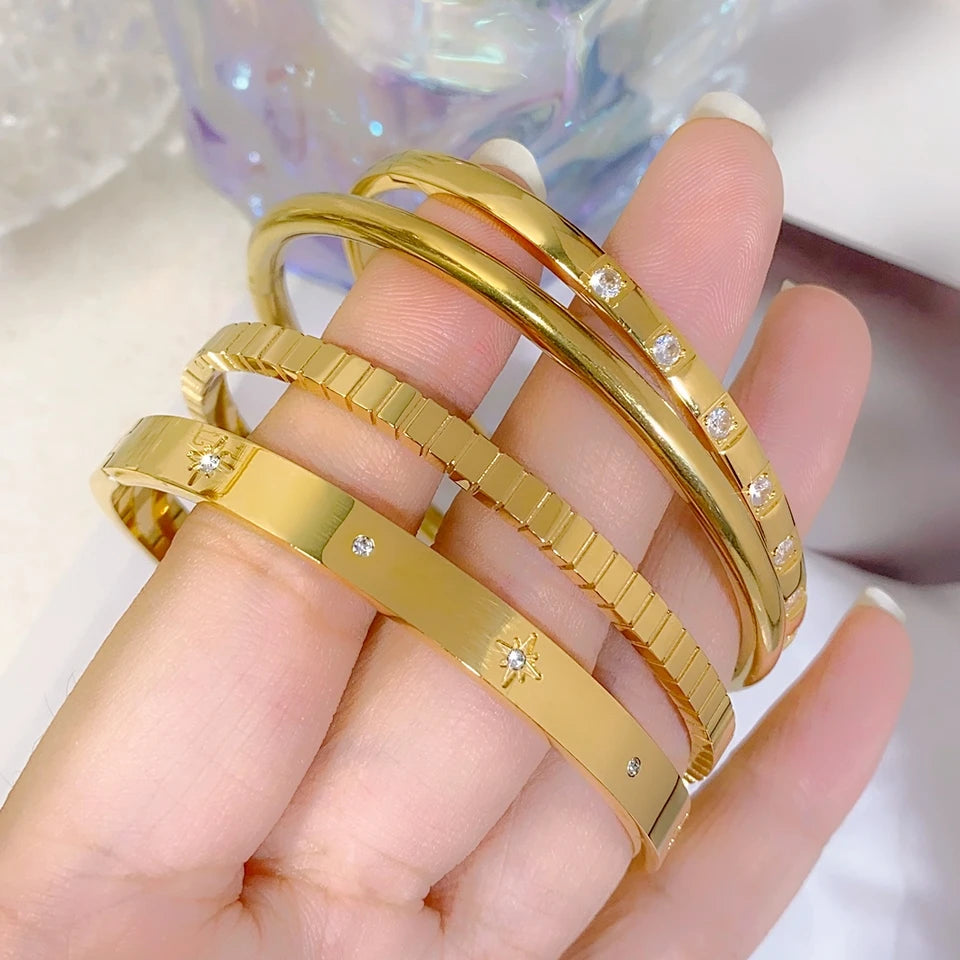 Stacking Bracelets 18k Plated
