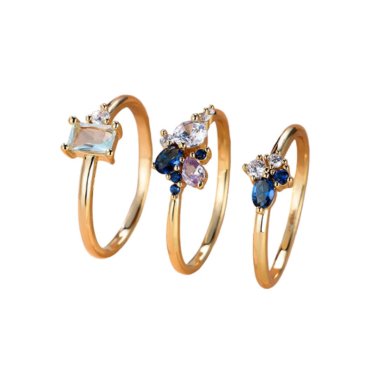 Luxury Blue Purple White Zircon