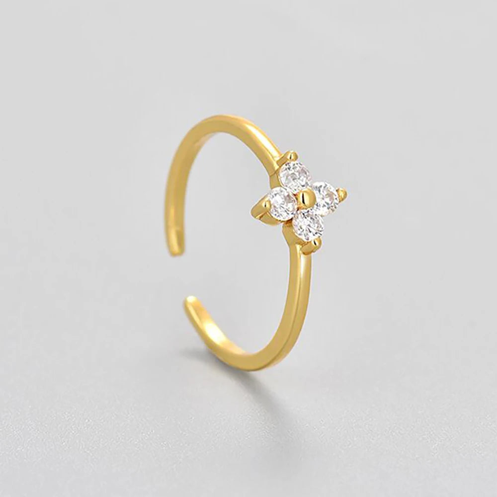 Cubic Zircon Flower Rings