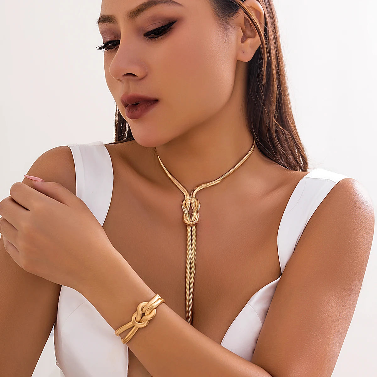 Snake Twisted Chain Necklace Bracelet