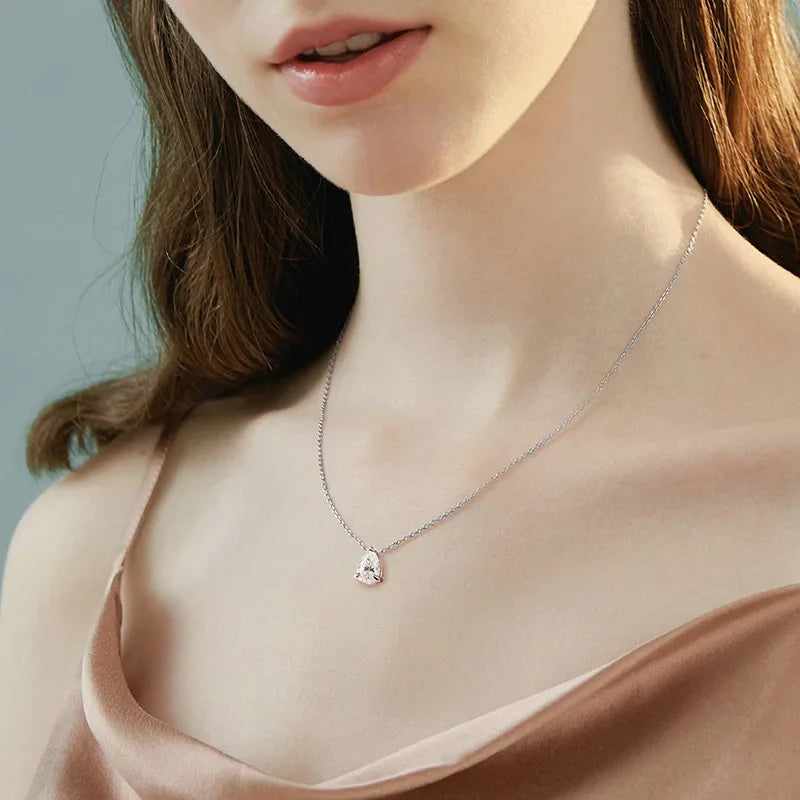 Moissanite Necklace 18k Gold Plated