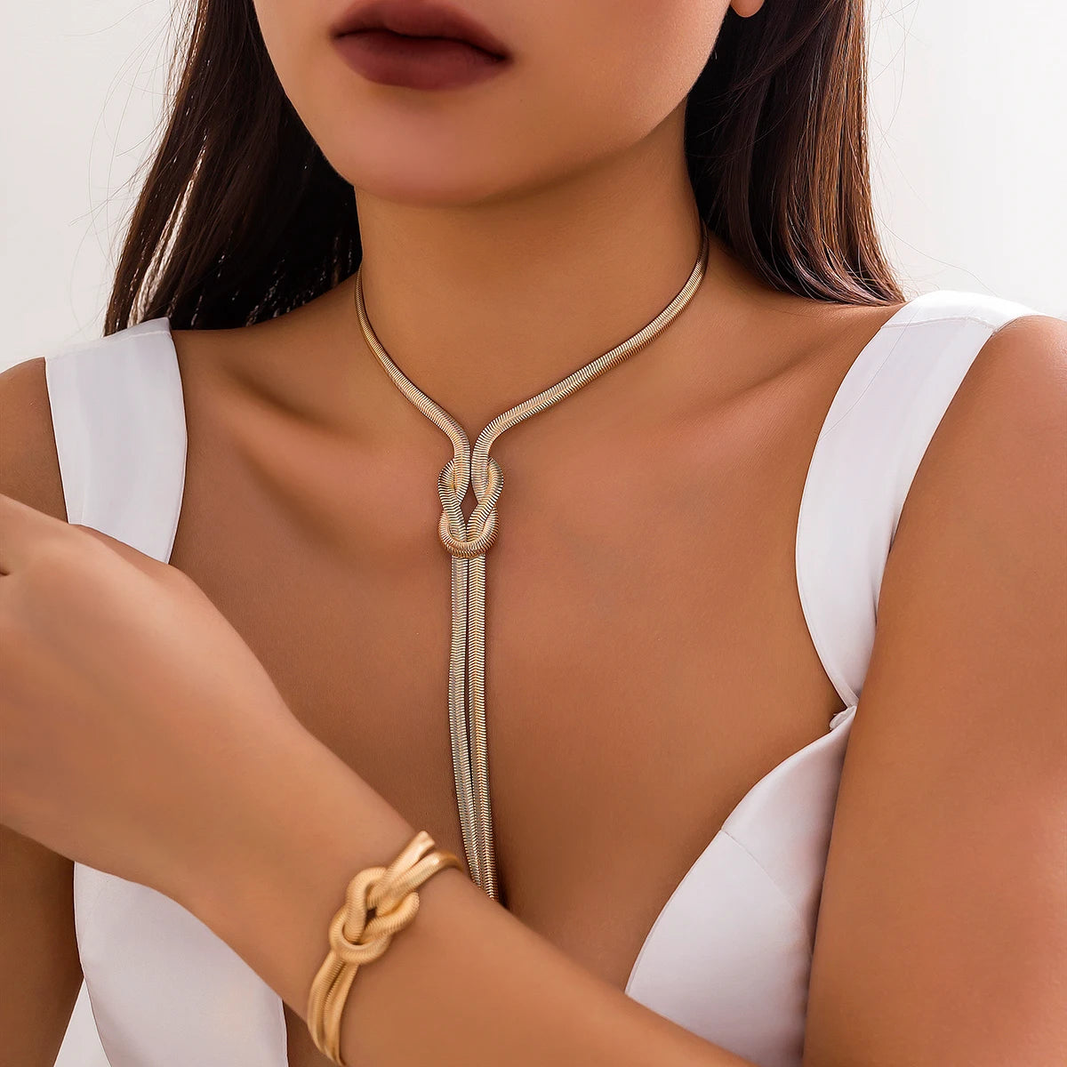 Snake Twisted Chain Necklace Bracelet