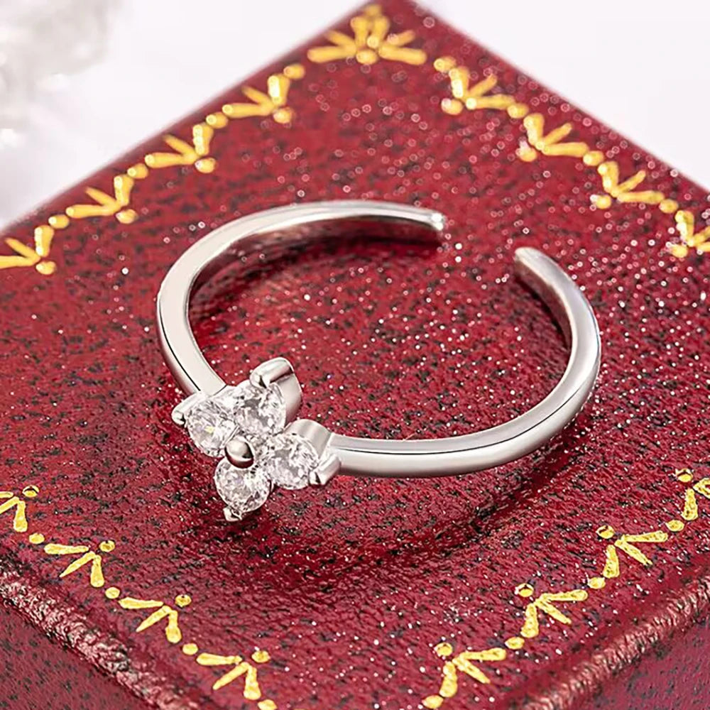Cubic Zircon Flower Rings