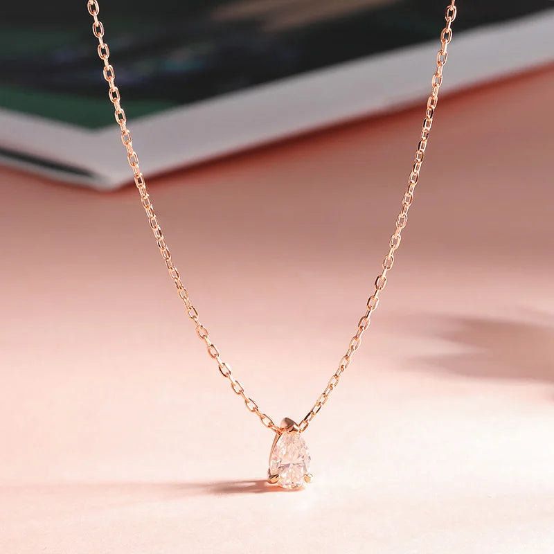 Moissanite Necklace 18k Gold Plated