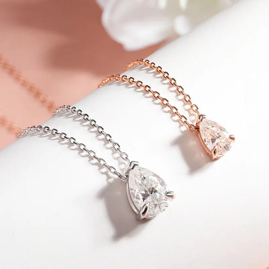 Moissanite Necklace 18k Gold Plated