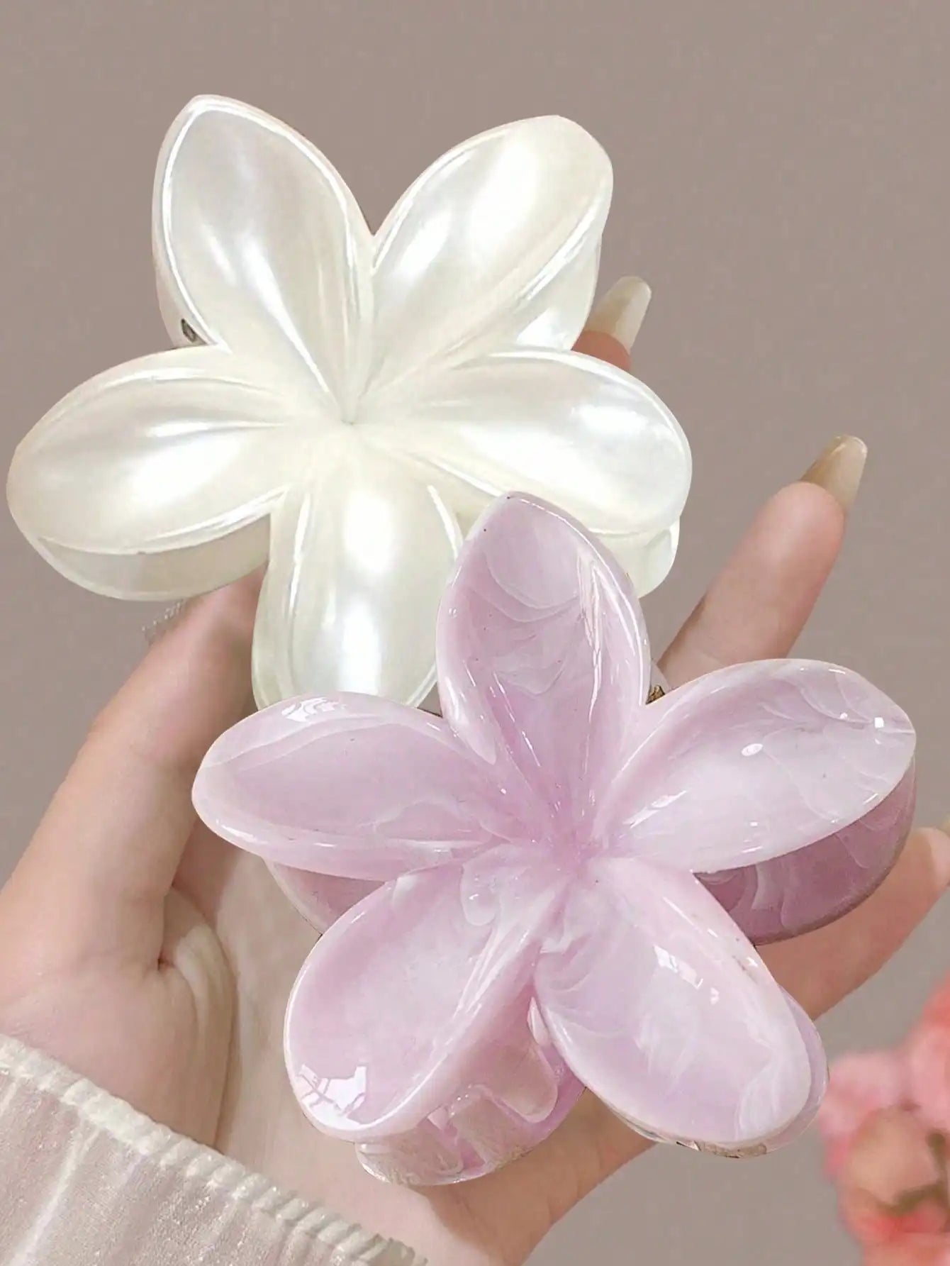 1/2 Pcs Fashion Simple Shiny Egg Flower Hair Claws For Women Girls Party Hair Accessories
