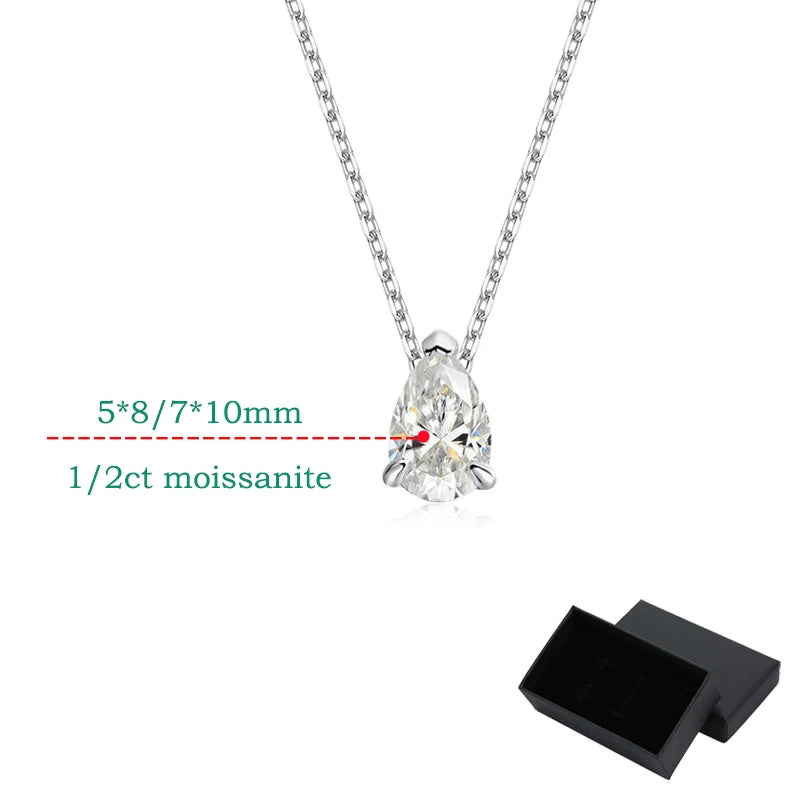 Moissanite Necklace 18k Gold Plated