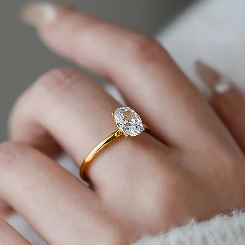 moissonaie oval stone ring