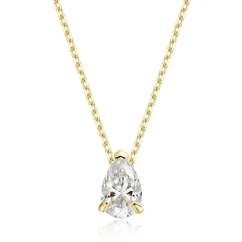 Moissanite Necklace 18k Gold Plated