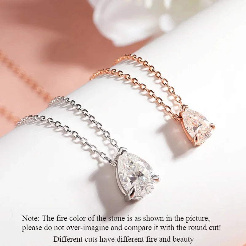 Moissanite Necklace 18k Gold Plated