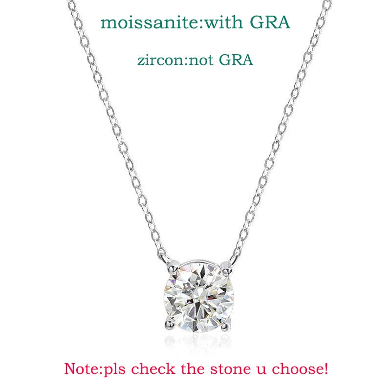 Rose Gold Color Moissanite Necklace Silver 925