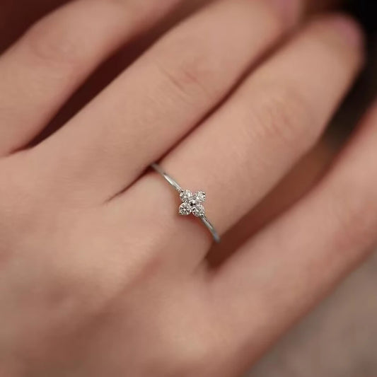 Cubic Zircon Flower Rings