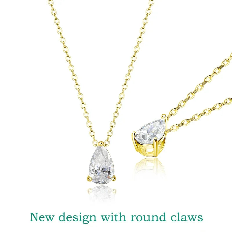 Moissanite Necklace 18k Gold Plated