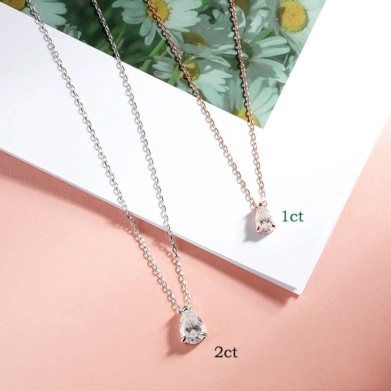 Moissanite Necklace 18k Gold Plated