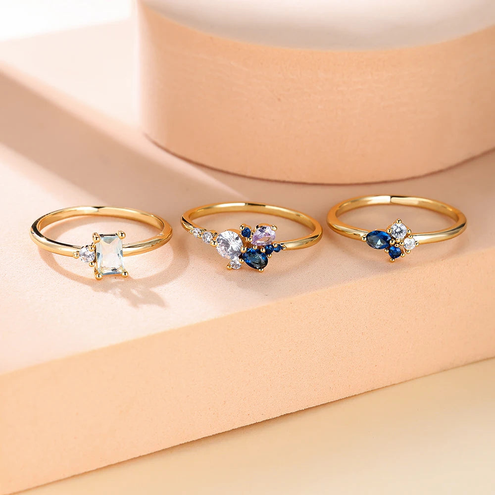 Luxury Blue Purple White Zircon