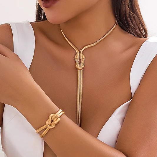 Snake Twisted Chain Necklace Bracelet